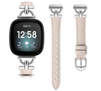 Echtes Leder Uhrenarmband für Fitbit Versa 4/3/Sense - Rosé