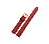 Echtes Lederarmband passend for Casio-Uhrenarmband Damenarmband 14 mm 16 mm 18 mm 20 mm(Red-gold,20mm)