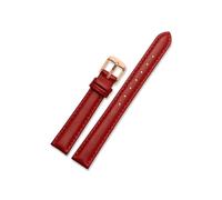 Echtes Lederarmband passend for Casio-Uhrenarmband Damenarmband 14 mm 16 mm 18 mm 20 mm(Red-rose gold,18mm)