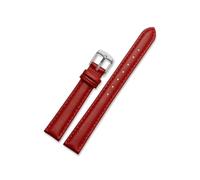 Echtes Lederarmband passend for Casio-Uhrenarmband Damenarmband 14 mm 16 mm 18 mm 20 mm(Red-silver,14mm)