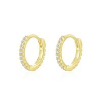 Echtes Ohrringe 375 Weißgold mit Labor Diamant, Ewigkeit Creole 9K