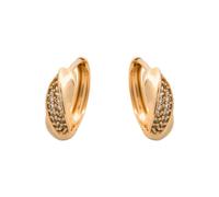 Echtes Ohrringe Au 375/585/750 Rosegold mit Diamant, Klassiker Creole