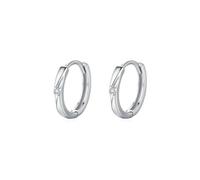 Echtes Ohrringe Weißgold 14K mit Rund Diamant, Klassiker Creole