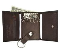 Echtes Rindsleder Leder Schlüsselanhänger Portemonnaie # 312cf, braun