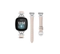 Echtlederarmband, kompatibel mit Fitbit Versa 4/3/Sense - Roségold