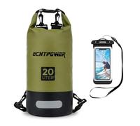 ECHTPower wasserdichte Tasche, 5 l, 10 l, 20 l, wasserdicht, für Wassersport, mit verstellbarem Gurt und wasserdichter Tasche für Telefon, wasserdichter Dry Bag Waterpoof