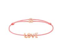Echtzeit Armband Puffy Love Letters - 21 cm, coral/rosé - verstellbares Stoffarmband mit Buchstaben aus Edelstahl - 14K vergoldet - wasserfest & hautfreundlich