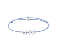 Echtzeit Armband Puffy Love Letters - 21 cm, hellblau/silber - verstellbares Stoffarmband mit Buchstaben aus Edelstahl - wasserfester & hautfreundlicher Schmuck