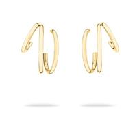 Echtzeit Creole Modern Lines - 2,2 cm, gold - moderne 3in1-Ohrringe aus Edelstahl mit 14K Vergoldung - wasserfester & hautfreundlicher Schmuck für Damen