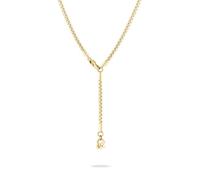 Echtzeit Halskette The Y-Sleek - 56 cm, gold - Edelstahl-Kette im modernen Y-Design & 14 Karat Vergoldung - wasserfester & hautfreundlicher Schmuck - Geschenk für Damen