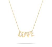 Kette mit Anhänger ECHTZEIT "Schmuck Geschenk Edelstahl Halskette Love Letters", gold (gelbgoldfarben), Halsketten, Damen, Edelstahl, L: 45 B: 2mm, B:2mm (33454903-0) gelbgoldfarben
