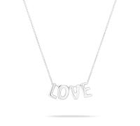 Echtzeit Halskette Love Letters - 45 cm, silber - glänzender Edelstahl - wasserfester & hautfreundlicher Schmuck - verstellbare Kette mit Buchstaben - Geschenk für Damen