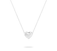 Echtzeit Halskette Puffy Heart - 45 cm, silber - verstellbare Kette aus Edelstahl mit romantischem Herzanhänger - wasserfester & hautfreundlicher Schmuck für Damen