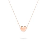 Echtzeit Halskette Puffy Heart - 45 cm, roségold - verstellbare Kette aus Edelstahl mit romantischem Herzanhänger - 14K vergoldet - wasserfest & hautfreundlich