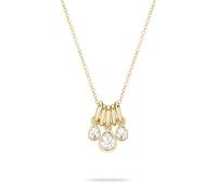 Echtzeit Halskette Like Diamonds - 45 cm, gold - Edelstahl mit 14 Karat Vergoldung - verstellbare Kette mit Zirkonia - tropfenförmige Anhänger - wasserfest & hautfreundlich