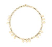 Echtzeit Halskette Endless Love - verstellbar bis 45 cm, gold - grobe Gliederkette aus Edelstahl mit Herzanhängern - 14K vergoldet - wasserfest & hautfreundlich