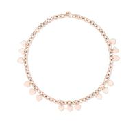 Echtzeit Halskette Endless Love - verstellbar bis 45 cm, roségold - grobe Gliederkette aus Edelstahl mit Herzanhängern - 14K vergoldet - wasserfest & hautfreundlich