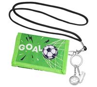 EclipseGuard Brustbeutel Kinder, Dreifach Gefaltete Geldbörse mit Fußball Schlüsselanhänger, Portemonnaie Kinder für Jungen Brieftasche Kleine, Geburtstag Schule Geschenk für Jungen & Mädchen