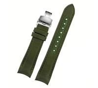 EcLusE Uhrenarmband aus echtem Leder mit gebogenem Ende, für Männer, Canvas, Sportuhrenarmband,20mm