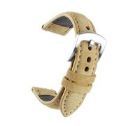 EcLusE Uhrenarmband aus Wildleder, Vintage, handgefertigtes Uhrenarmband, Ersatzriemen für Uhrenzubehör,Beige,20mm