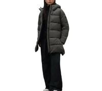 ECOALF Langer Steppmantel mit Kapuze, Grün, Thermo-Design für den Winter, Größe XL