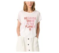 ECOALF, Rialf Damen-T-Shirt, Bio-Baumwolle, Rundhalsausschnitt, ärmelloses T-Shirt, atmungsaktiv und bequem, Bedruckt, weiß, Medium