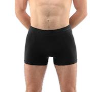 ecoBAMBOO Boxershorts Herren mit langem Bein aus Bambus Unterhosen Männer für Sport & Alltag (Schwarz, S-M)