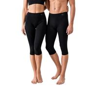 ecoBAMBOO Capri Leggings aus Bambus Viskose Funktionshose für Damen & Herren (Schwarz, S-M)