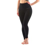 ecoBAMBOO Leggings Damen High Waist aus Bambus Viskose (Schwarz, S-M)