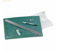 Ecobra Schneideset mit Schneideunterlage + Schneidelineal + Skalpellmesser