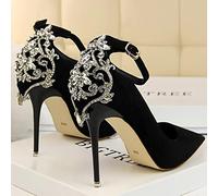 Ecoodisk Frauen Pumpen High Heels Elegant Bankett Schuhe Designerinnen Frauen Heels Stiletto Lady Pumps-Black,37