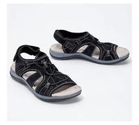 Ecoodisk Frauen Sandalen hohl aus dem Sommer komfortable Sportsandalen Offen ohne Schlupf Ausgeschnitten weiche weibliche Sandalien-Black,39