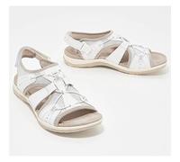 Ecoodisk Frauen Sandalen hohl aus dem Sommer komfortable Sportsandalen Offen ohne Schlupf Ausgeschnitten weiche weibliche Sandalien-White,40