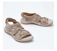 Ecoodisk Frauen Sandalen hohl aus dem Sommer komfortable Sportsandalen Offen ohne Schlupf Ausgeschnitten weiche weibliche Sandalien-Coffee,41