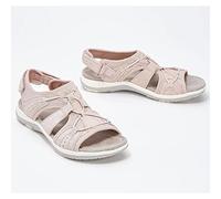 Ecoodisk Frauen Sandalen hohl aus dem Sommer komfortable Sportsandalen Offen ohne Schlupf Ausgeschnitten weiche weibliche Sandalien-pink,38