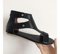 Ecoodisk Frauen Sandalen weiche Leder Flache Sandalen Schuhe Frauen Plus Größe Peep Toe Sommer Sandalen lässig Gladiator Strand Sandalias Mujer