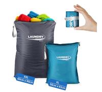 ecooe XXL Reise Wäschesack mit Reißverschluss, Großer Wäschesäcke Ultralight Compact für Reisen und Camping, 2er-Pack wäschebeutel schmutzwäsche, Zwei Größen Wäschesack (60cm x 90cm und 50cm x 65cm)