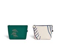 Ecoright Kosmetiktasche, Reise Makeup Tasche, Kulturbeutel Damen Und Mädchen, Canvas Zipper, Kleine Reisetasche Damen (2er-Satz)