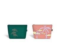 Ecoright Kosmetiktasche, Reise Makeup Tasche, Kulturbeutel Damen Und Mädchen, Canvas Zipper, Kleine Reisetasche Damen (2er-Satz)