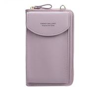 Ecosway Geldbörse für Damen, große Kartenfächer, Handtasche, einfarbig, diagonale Tasche, Multifunktions-Clutch mit Reißverschlusstasche, violett (Violett) - EB020200506A