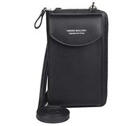 Ecosway Geldbörse für Damen, große Kartenfächer, Handtasche, einfarbig, diagonale Tasche, Multifunktions-Clutch mit Reißverschlusstasche, Schwarz (Schwarz) - EB020200506A