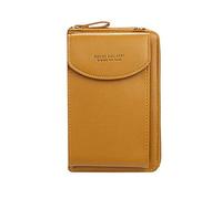 Ecosway Geldbörse für Damen, große Kartenfächer, Handtasche, einfarbig, diagonale Tasche, Multifunktions-Clutch mit Reißverschlusstasche, braun (Braun) - EB020200506A