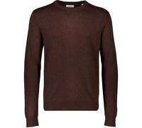 Strickpullover LINDBERGH "Strickpullover Slim Fit", Herren, Gr. M, braun (dk braun mel), Obermaterial: 80% Viskose, 20% Nylon, Rundhals, Pullover Strickpullover (30671714-M) dk braun mel