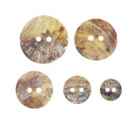 ECSiNG 100 Stück 5 Größen Perlmuttknöpfe Natürliche Muschel Runde Knöpfe 2 Löcher Zum Nähen Basteln Muschelknöpfe Inklusive 9mm 11.5mm 15mm 18mm 20mm für DIY Nähen Basteln Kleidung