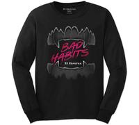 Ed Sheeran T Shirt Bad Habits Logo Nue offiziell Herren Schwarz Long Sleeve L