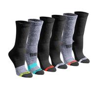 Eddie Bauer Damen Dura Dri Moisture Control 6-Pair Crew Socken Black Marl Assorted (6 Paar) Medium