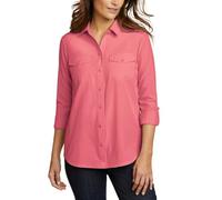 Eddie Bauer Departure Damen Stretch-Langarmshirt mit LSF 50 (US, Alpha, L, Regular, Regular, Rot)