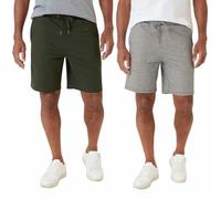 Eddie Bauer Herren Comfort Fit Lounge Shorts, 2er-Pack, Grau/Grün, S