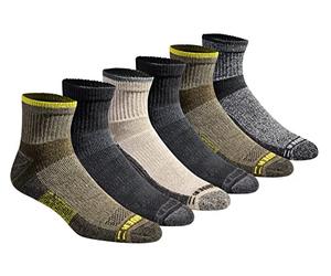 Eddie Bauer Herren Dura Dri Moisture Control 6-Pair Quarter Socken, Olivgrün Sortiert (6 Paar), Large (6er Pack)