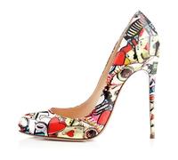 EDEFS Modische Damen Pumps Stiletto Heel 4.7 Inches Slip On Runde & Geschlossene Zehe Ideal für Hochzeit Braut & Party Mehrfarbig EU37